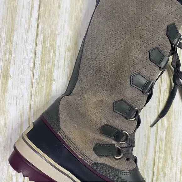 Sorel Gray &amp; Purple Tivoli High Snow Boots