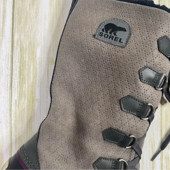 Sorel Gray &amp; Purple Tivoli High Snow Boots