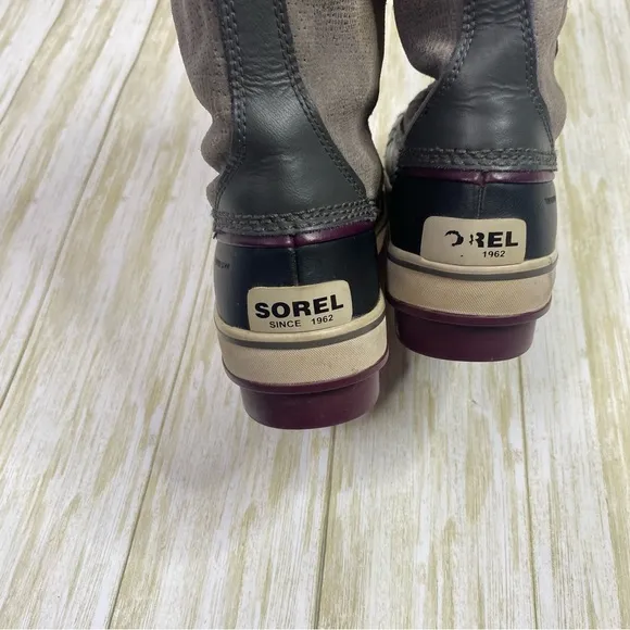 Sorel Gray &amp; Purple Tivoli High Snow Boots