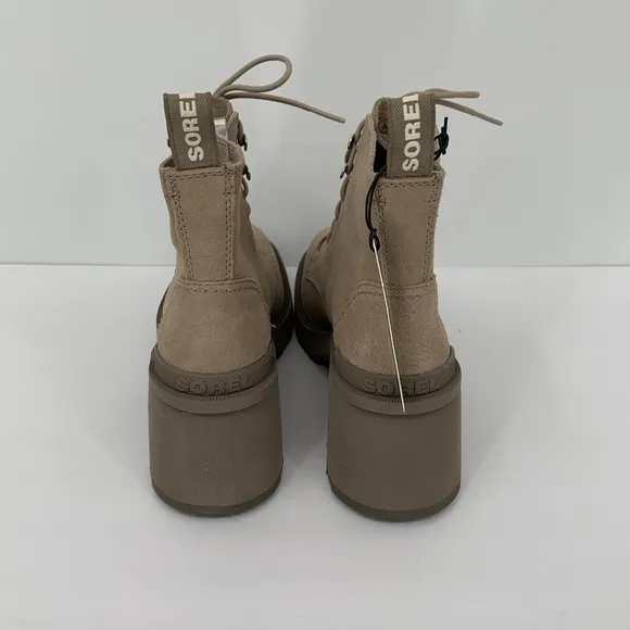 Sorel Hi-line lug boots suede leather waterproof chunky platform Taupe new 10