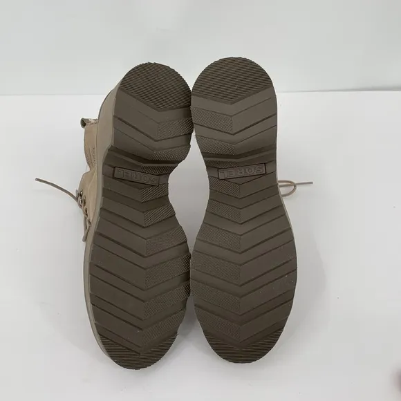 Sorel Hi-line lug boots suede leather waterproof chunky platform Taupe new 10