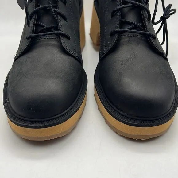 SOREL Hi-Line Heel Lace Chunky heel leather upper casual Boots NWB women 9