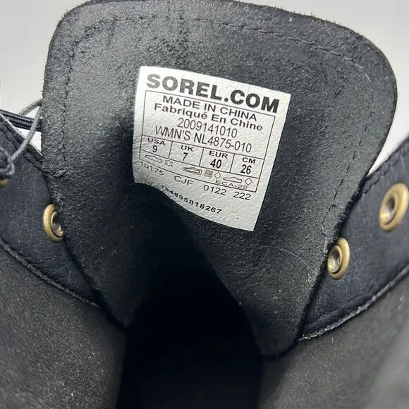 SOREL Hi-Line Heel Lace Chunky heel leather upper casual Boots NWB women 9
