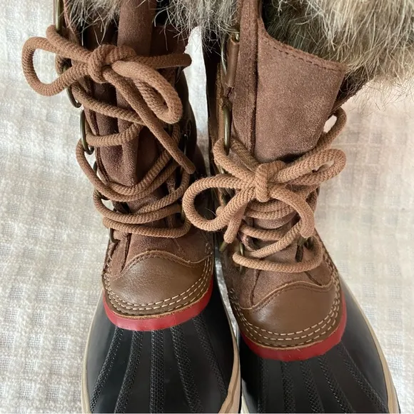 Sorel Joan if Arctic women’s suede camel brown/black waterproof boots