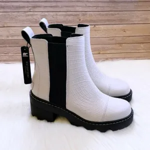 SOREL Joan Now Waterproof Chelsea White Leather Boots