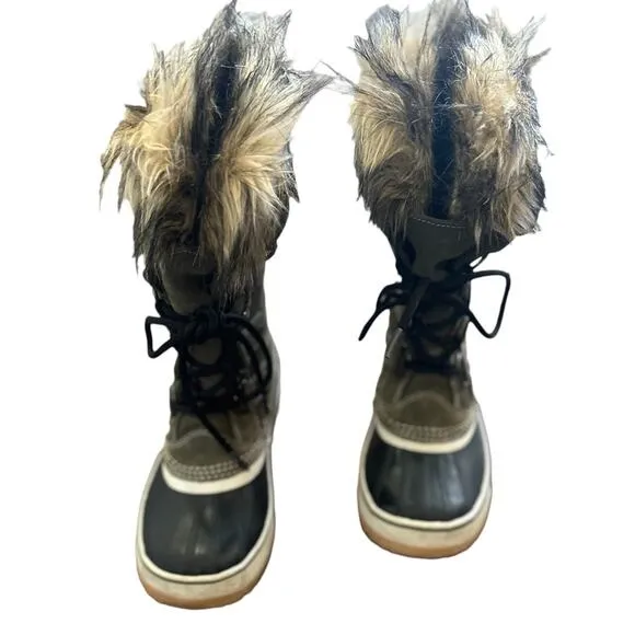 Sorel Joan of Arctic Faux Fur Women's Waterproof Snow Boots Size 6