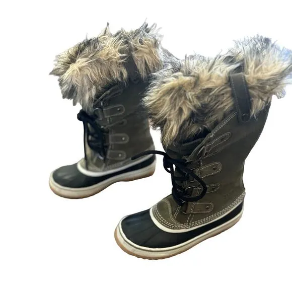 Sorel Joan of Arctic Faux Fur Women's Waterproof Snow Boots Size 6
