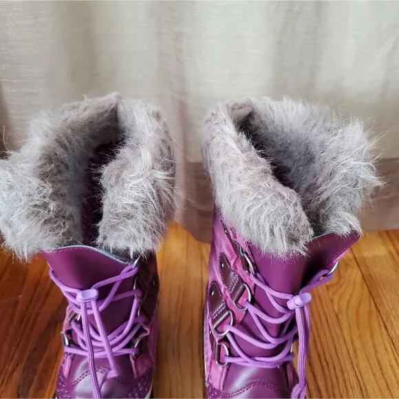 Sorel Joan of arctic insulated winter snow boots purple youth size 5