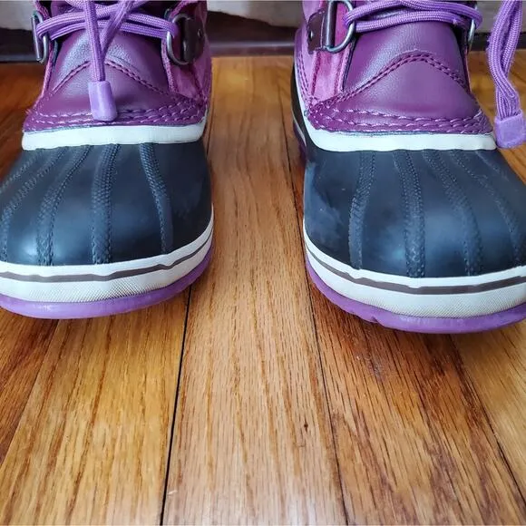 Sorel Joan of arctic insulated winter snow boots purple youth size 5