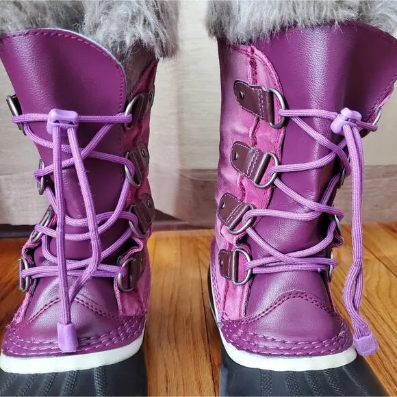Sorel Joan of arctic insulated winter snow boots purple youth size 5