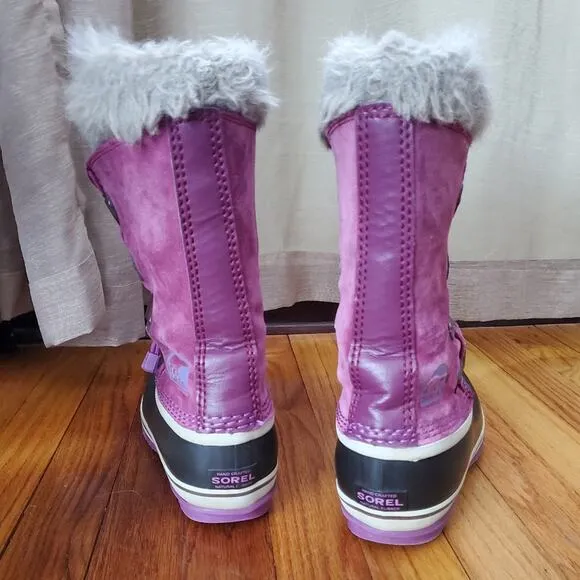 Sorel Joan of arctic insulated winter snow boots purple youth size 5
