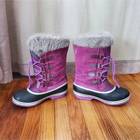 Sorel Joan of arctic insulated winter snow boots purple youth size 5