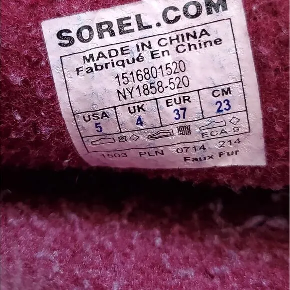 Sorel Joan of arctic insulated winter snow boots purple youth size 5