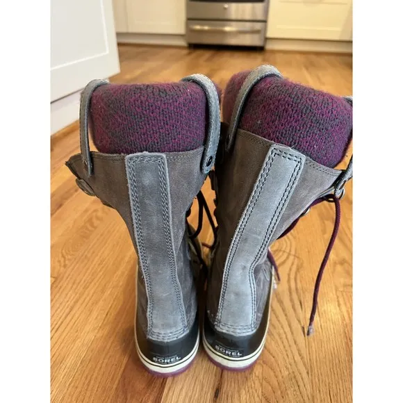Sorel Joan of Arctic Knit Waterproof Boots Womens Size 7.5 US Gray NL2084-051
