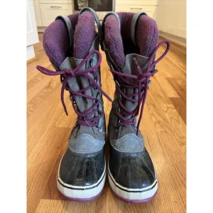 Sorel Joan of Arctic Knit Waterproof Boots Womens Size 7.5 US Gray NL2084-051