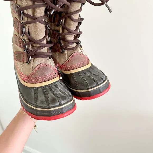 Sorel Joan Of Arctic Lace Up Mid-Calf Lace-Up Winter Boots Brown/Black 5