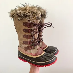Sorel Joan Of Arctic Lace Up Mid-Calf Lace-Up Winter Boots Brown/Black 5