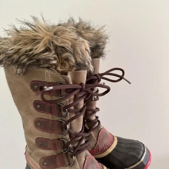 Sorel Joan Of Arctic Lace Up Mid-Calf Lace-Up Winter Boots Brown/Black 5