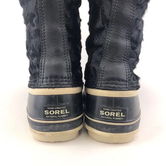 Sorel Joan of Arctic Reserve Black Cowhair Waterproof Winter Boots 8