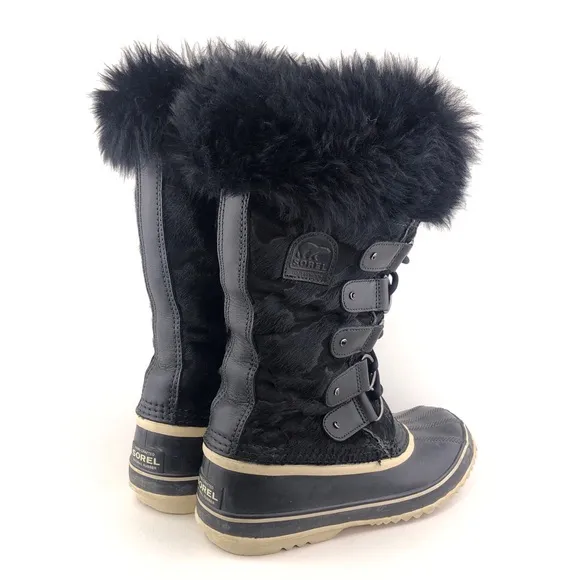 Sorel Joan of Arctic Reserve Black Cowhair Waterproof Winter Boots 8