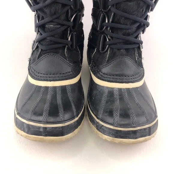 Sorel Joan of Arctic Reserve Black Cowhair Waterproof Winter Boots 8