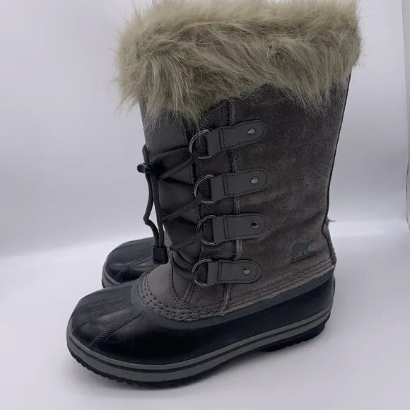 Sorel Joan of Arctic Snow Boots Quarry Suede Leather Winter Rubber Youth Size 3