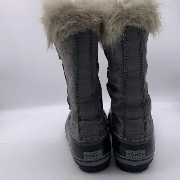 Sorel Joan of Arctic Snow Boots Quarry Suede Leather Winter Rubber Youth Size 3