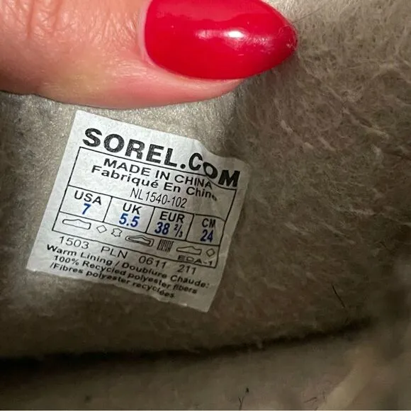 Sorel Joan Of Arctic Tan Waterproof Lined Shearling Winter Boots- Size 7