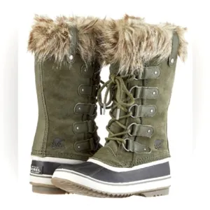 Sorel Joan of Arctic Waterproof Olive Green Winter Boots Size 9 NEW