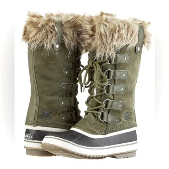 Sorel Joan of Arctic Waterproof Olive Green Winter Boots Size 9 NEW