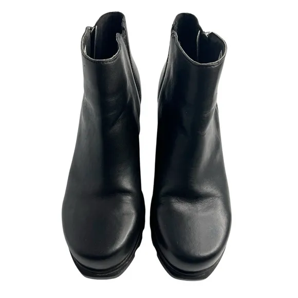 Sorel Joan of Arctic Wedge III Zip Leather Waterproof Boots Black Size 8.5