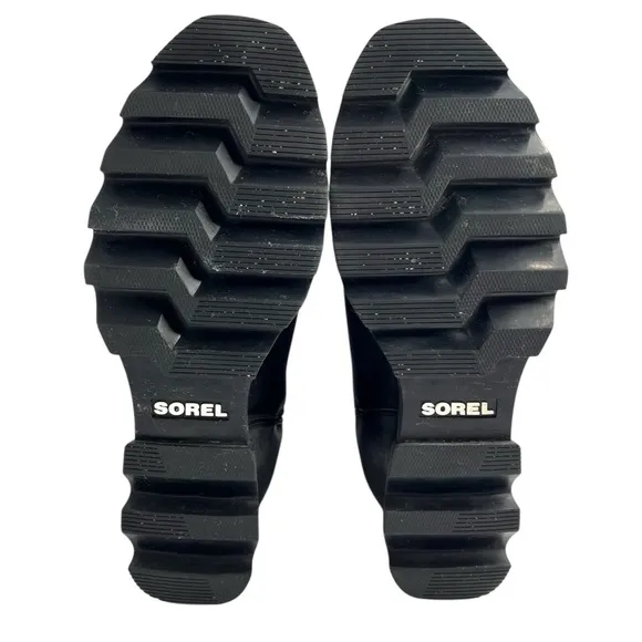 Sorel Joan of Arctic Wedge III Zip Leather Waterproof Boots Black Size 8.5