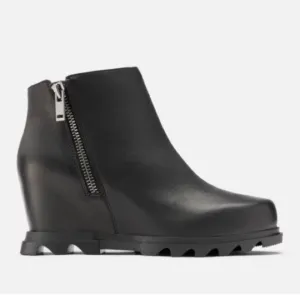 Sorel Joan of Arctic Wedge III Zip Leather Waterproof Boots Black Size 8.5