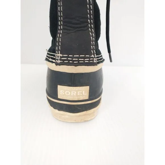 Sorel Joan Of Arctic Womens Size 9 Black Suede Waterproof Snow Boots NL1540-010