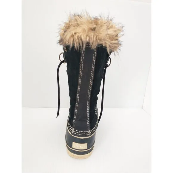 Sorel Joan Of Arctic Womens Size 9 Black Suede Waterproof Snow Boots NL1540-010