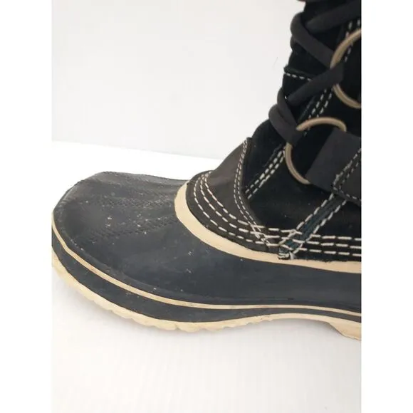 Sorel Joan Of Arctic Womens Size 9 Black Suede Waterproof Snow Boots NL1540-010