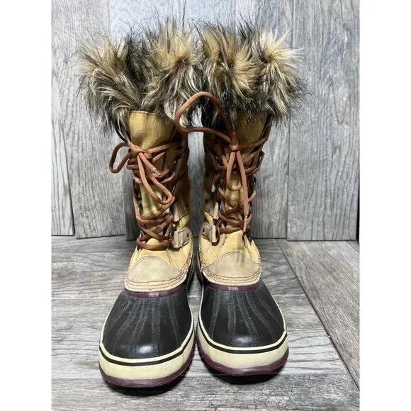 Sorel Joan of Artctic Boots Insulated WaterProof Suede Snow Duck Rubber Tall 11