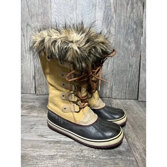 Sorel Joan of Artctic Boots Insulated WaterProof Suede Snow Duck Rubber Tall 11
