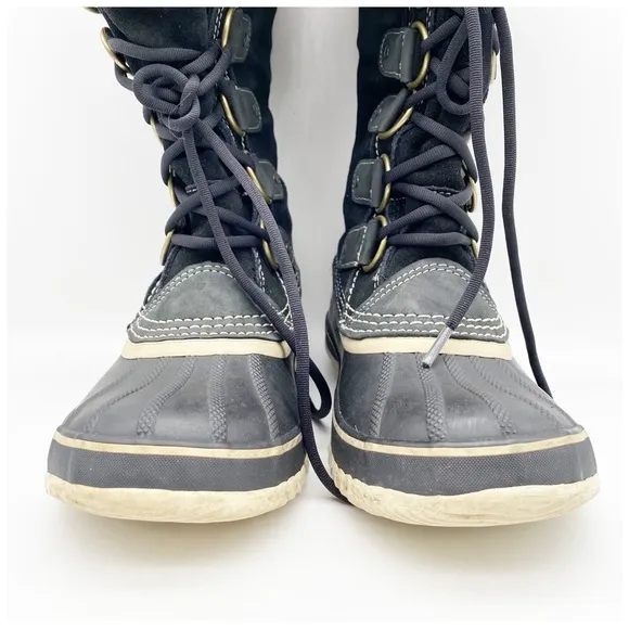 Sorel Joan of Artic Fur Black Boots Size 8