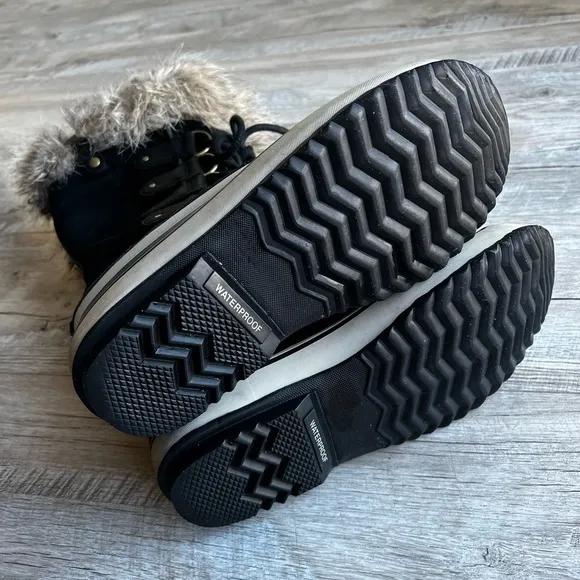 Sorel Joan of Artic Waterproof Fur Trim Leather Winter Tall Lace-Up Boots