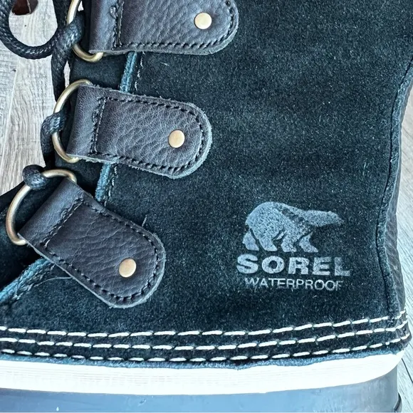 Sorel Joan of Artic Waterproof Fur Trim Leather Winter Tall Lace-Up Boots