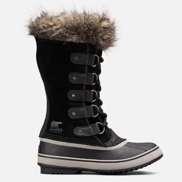 Sorel Joan of Artic Waterproof Fur Trim Leather Winter Tall Lace-Up Boots