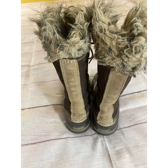 Sorel Joan Of The Arctic Brown Tan Tall Waterprrof Winter Boots - 8