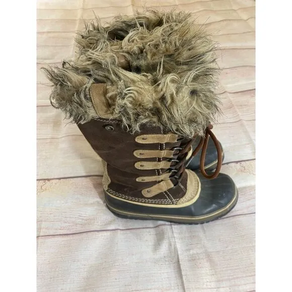 Sorel Joan Of The Arctic Brown Tan Tall Waterprrof Winter Boots - 8