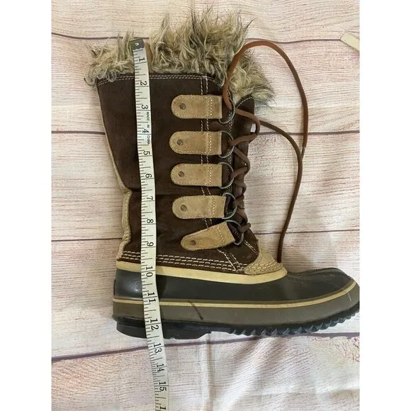 Sorel Joan Of The Arctic Brown Tan Tall Waterprrof Winter Boots - 8