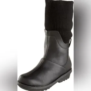 SOREL Juneau Snow Winter Boots Women’s size 8 Black Columbia Knit Liners