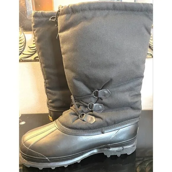 Sorel Kaufman Men's Black Winter Snow  Tall Boots Men’s Size 13 Wool Lining NEW!