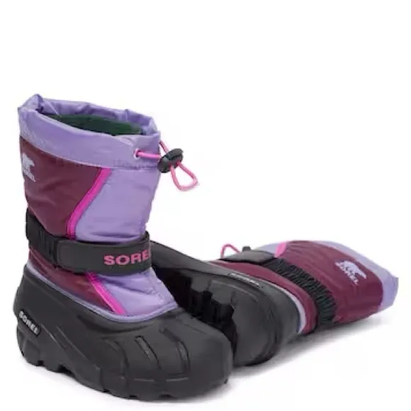 Sorel Kid's Flurry Purple Dahlia/Paisley Waterproof Thermal Lined Snow Boot