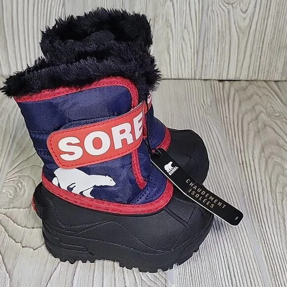 Sorel Kids Snow Commander Insulated Waterproof Boots Toddler Size 4 NEW
