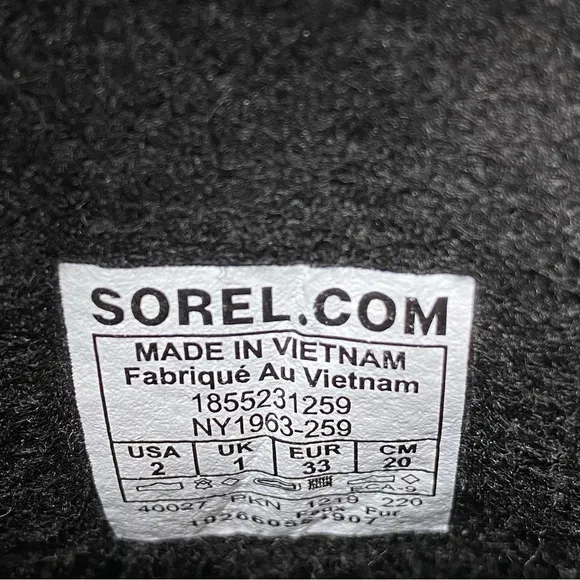 Sorel Lace Up Black Leather Youth Duck Boot 2